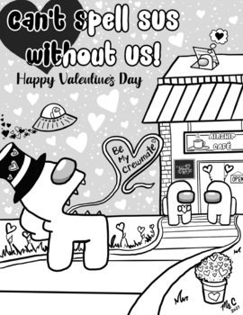 Valentine S Day Among Us Coloring Sheet By Art With Ms C Tpt