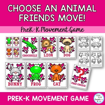 Preview of Valentine’s Day Animal Movement Game “If You Are My Valentine?” Brain Break