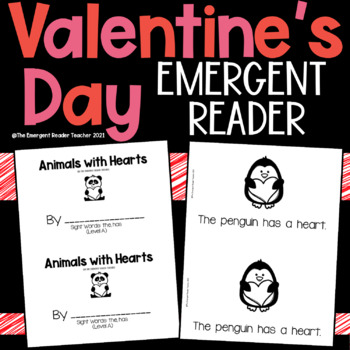 Preview of Valentine's Day Animals Emergent Reader - Level A