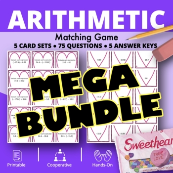 Preview of Valentine's Day: Arithmetic BUNDLE of Matching Games