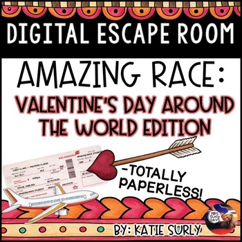Preview of Valentine's Day Around the World DIGITAL Escape Room: Amazing Race Breakout