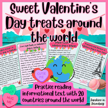 Preview of Valentine's Day Desserts Around the World Reading Comprehension-Informational