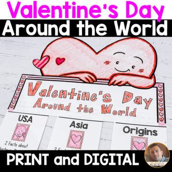 Preview of Valentine's Day Around the World Writing Craft - Print & DIGITAL Grades 3, 4 & 5