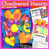 Valentine's Day Art Activity: Checkered Hearts‏