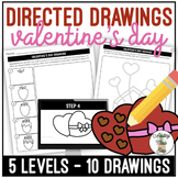 Valentine's Day Art Directed Drawing Worksheets