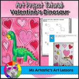 Valentine's Day Art Lesson, Dinosaur Art Project for Primary