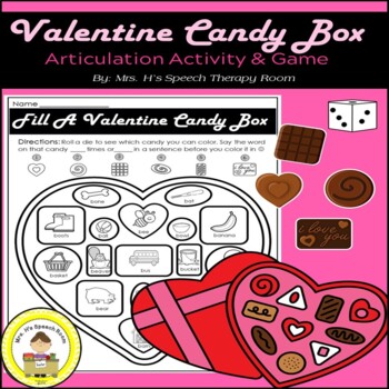 Preview of Valentine's Day Articulation Activity for Speech Therapy