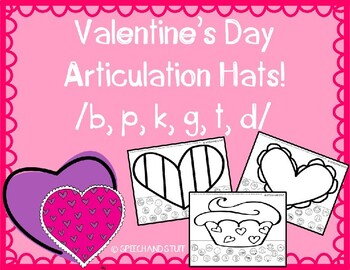 Valentine S Day Articulation Hats B P T D K G Print And Go