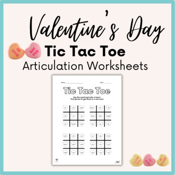 Preview of Valentine's Day Articulation Tic-Tac-Toe Printable for Speech Therapy