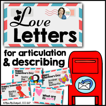 Preview of Valentine's Day Articulation and Describing | Mailing Love Letters