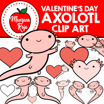Preview of Valentine's Day Axolotl Clip Art