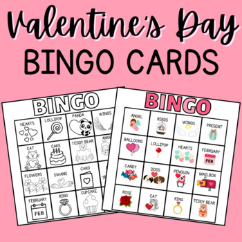 Valentine's Day BINGO CARDS (30 different boards in color and black and ...