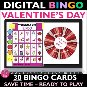 Preview of Valentine's Day BINGO Digital Party Games Valentines No Prep Activity February
