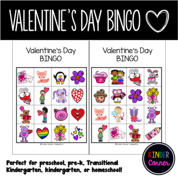 Valentine's Day BINGO Game by Kinder Corner | TPT