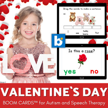 Preview of Valentine`s Day Speech Therapy BOOM CARDS™ Digital Resource Autism Sped February