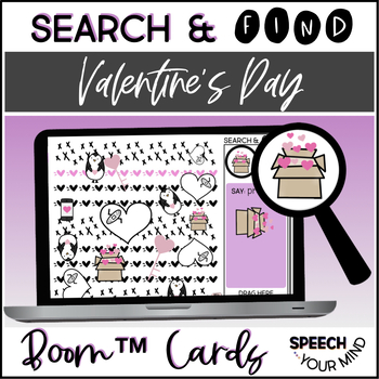 Preview of Valentine's Day Vocabulary Boom Cards™ Search & Find | Valentine Speech