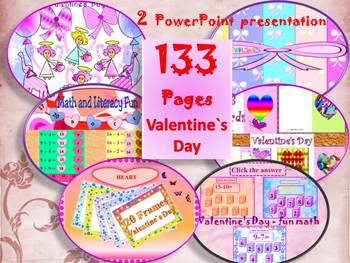 Preview of Valentine's Day BUNDLE Math & PowerPoint presentation & Clip Art