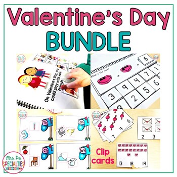 Preview of Valentine's Day BUNDLE - Reading comprehension, Adapted Books, Math & Centers