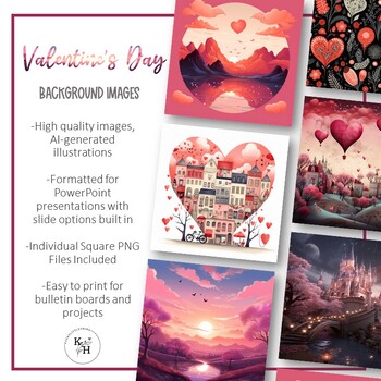 Preview of Valentine's Day Background Slide Images for February Presentations | PPT, PNG