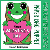 Valentine's Day Bag Craft | Frog Paper Bag Puppet, Prescho