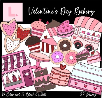 Preview of Valentine’s Day Bakery Clipart