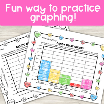 Valentine's Day Bar Graphs | Heart Candy Math Graphing for 2nd & 3rd Grade