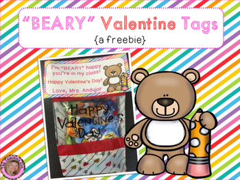 Preview of Valentine's Day Bear Tags Freebie