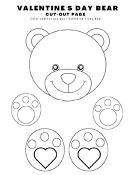 Valentine's Day Bear cut-out valentine & writing prompt. by Krafty Kids