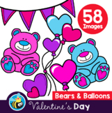Valentine's Day - Bears & Balloons (Clipart)