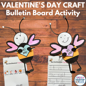 Preview of Valentine's Day Kindness Craft Bulletin Board & Writing Activity