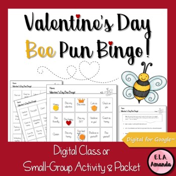 Preview of Valentine's Day Bee Pun Bingo - Google Apps - Digital for Distance Learning