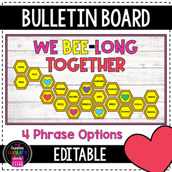 Preview of Valentine's Day Bees Bulletin Board Craft - [EDITABLE]