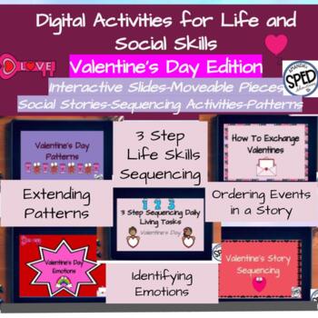 Preview of Valentine's Day Activities for Special Education SEL Social Narrative Sequencing