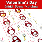 Valentines Day Beginning Sound Lock and Key Matching