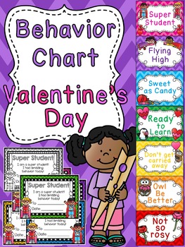 Preview of Valentine's Day Behavior Chart - February Classroom Management Fun