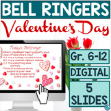 Valentine's Day Bell Ringers for ANY SUBJECT Grades 6-12 T