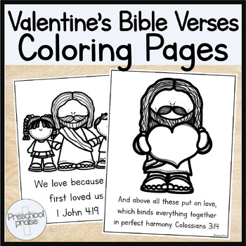 Preview of Valentine's Day Bible Verses Coloring Pages - Preschool Ministry Curriculum