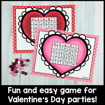 Valentine's Day Bingo | Numbers 1-50 by ChalkDots | TpT