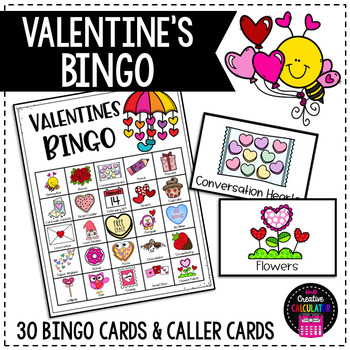 Valentine's Day Bingo - 30 Unique Bingo Cards by The Creative Calculator