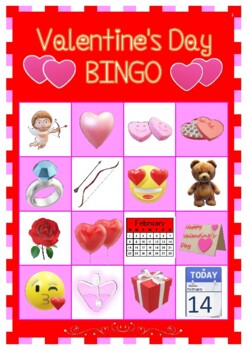 Valentine's Day Bingo Boards for ESL / EFL and early elementary by DEG ...