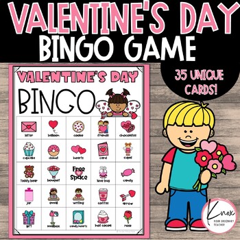 Valentine's Day Bingo Cards | 35 Unique Bingo Cards | TPT