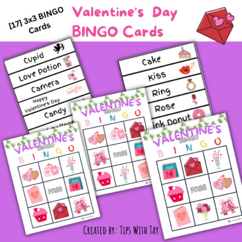 Valentine's Day Bingo Cards | Bingo Game for Valentine's Day | Bingo ...