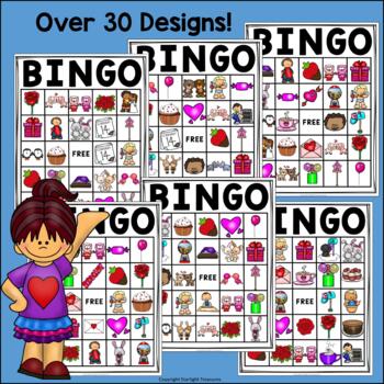 Valentine's Day Bingo Cards for Early Readers - Valentine Bingo FREEBIE