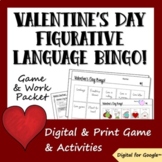 Valentine's Day Bingo - Figurative Language Study Digital 
