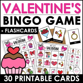 Valentine's Day Vocabulary Bingo ESL / EFL / ELL by Hot Chocolate ...