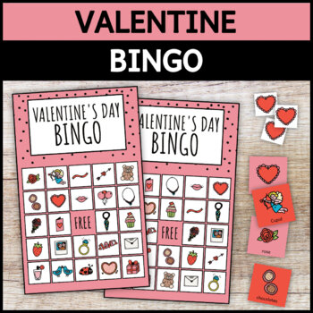 Valentine's Day Bingo Game For Kids, Romantic Valentine Winter Party ...