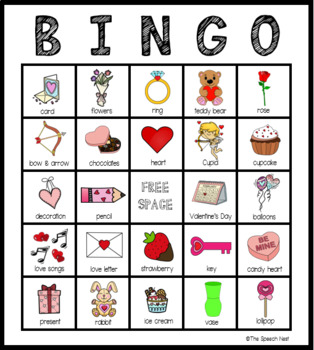 Valentine's Day Bingo Game With Riddles - A Vocabulary Building Activity