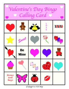 Valentine's Day Bingo * Love * Hearts * Fun By Ginger's Dollar Tech Stop