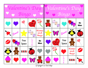 Valentine's Day Bingo * Love * Hearts * Fun by Ginger's Dollar Tech Stop