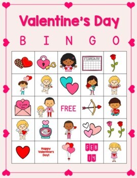 Valentine's Day Bingo & Memory Game: 50 Unique Cards in Color or Black ...